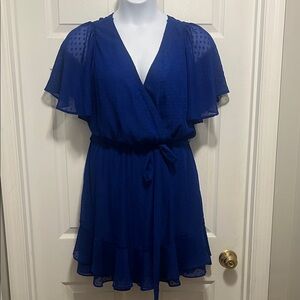 Elegant Blue Wrap Dress